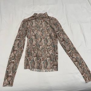 Nordstrom snake print mesh top size small